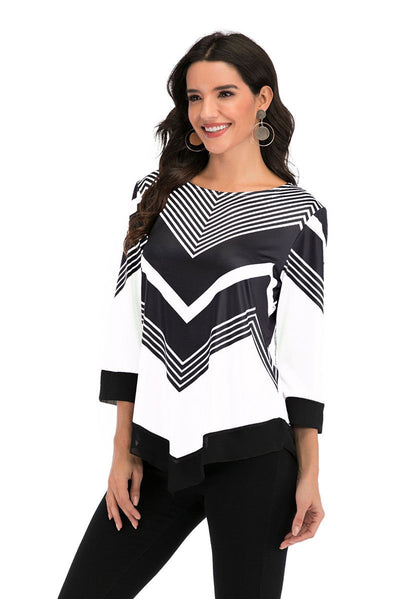 Stepford Angle Design Blouse (Curvy Sizes)