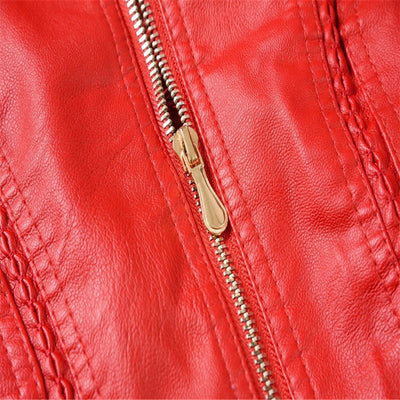 Chest Pocket Hooded Zipper Leather