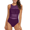 mesh swimsuit turtleneck swimsuit