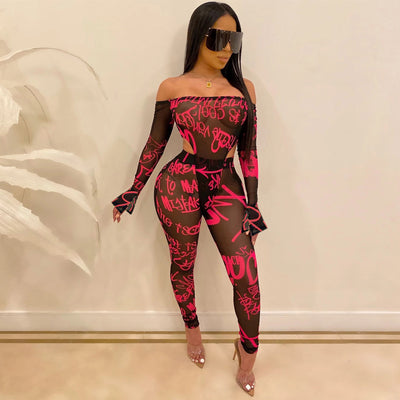 Mesh  jumpsuit  set