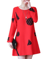 long sleeve loose ladybug dress