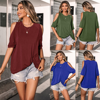 Summer New Short Sleeve T Shirt Round Neck Sweater