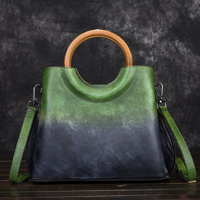 handbags hand-painted suede leather handbag