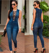 Always Ready Laced Denim Jumpsuit