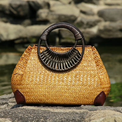 Straw bag handbag