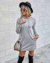 Ladies slim slimming hooded sweater dress