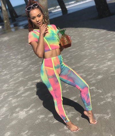 Sports tie-dye suit