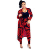 Two-piece Long-sleeved Printed Jacket Cloak And Leggings