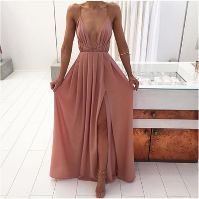 V-neck low-cut straps halter top chiffon