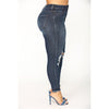 Stretch Shredded Hip Raise Jeans