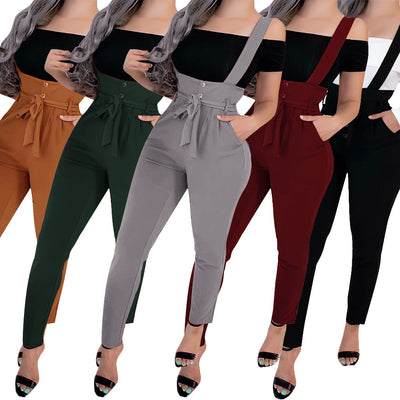 High Waist jumpsuit suspenders