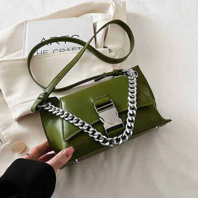 Thick Chain Pu Leather Shoulder Crossbody Bags