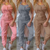 Solid color high waist overalls