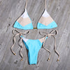 Ladies Swimsuit Colorblock Print Bikini Swimsuit