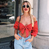 Strapless Off-shoulder Bowknot Blouse