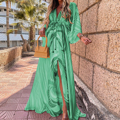 Split Irregular Beach Long Skirt Dress