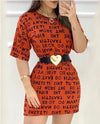 Letter print multicolor dress