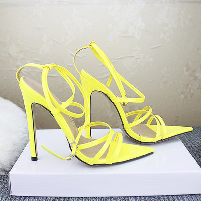 Stiletto heels with pointed cross