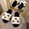 leopard wool slippers woman