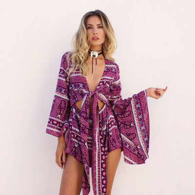 Spirit Catcher Tie Front Romper