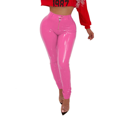 Leather pants high elasticity  velvet thick