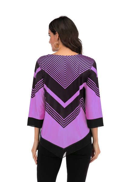 Stepford Angle Design Blouse (Curvy Sizes)