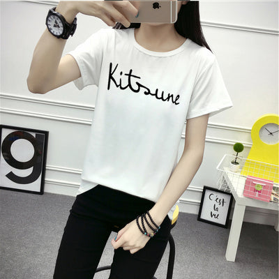 T-shirt printing letters short-sleeved t-shirt women