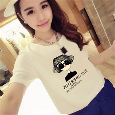 T-shirt printing letters short-sleeved t-shirt women