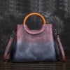 handbags hand-painted suede leather handbag