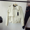 Spring new slim lapel short PU female jacket jacket leather