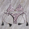 Ladies Swimsuit Colorblock Print Bikini Swimsuit