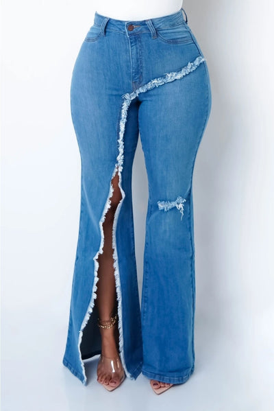 ripped flared pants jeans