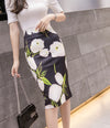 Colorful-flower-print-pencil-skirt