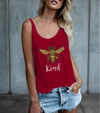 Ladies sleeveless bee kind vest