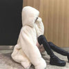 Im Warm Plush Hooded Loose Coat