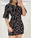 Letter print multicolor dress