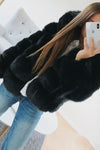 Long Sleeve Hooded Faux Fur Coat