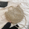 Straw Beach Shoulder Circle Rattan Bags  Woven Totes