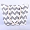 Wavy Striped  Canvas Handbag  Beach Bag Tote Bag