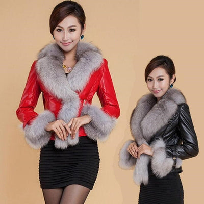 Short PU Leather Coat