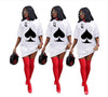 Playing Card Pattern Plus Size T Shirt Skirt