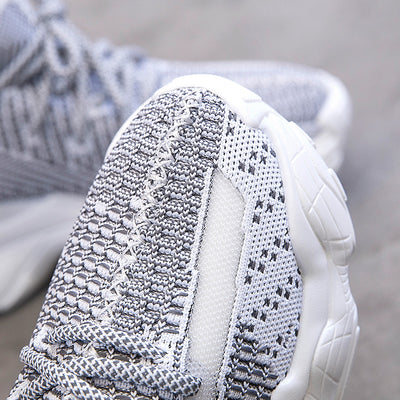 Flying knit sports platform sneaker