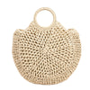 Straw Beach Shoulder Circle Rattan Bags  Woven Totes