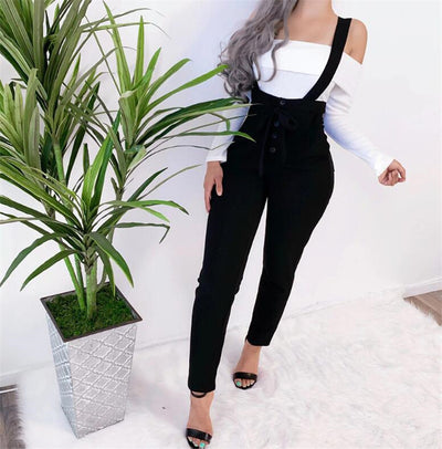 High Waist jumpsuit suspenders