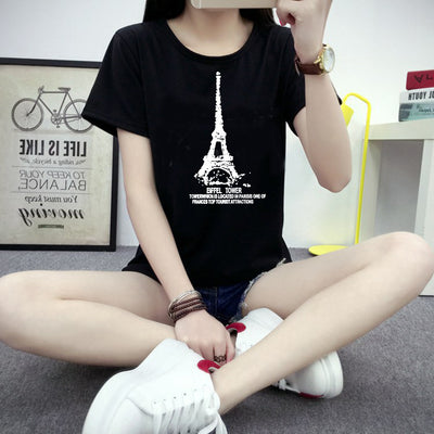 T-shirt printing letters short-sleeved t-shirt women