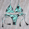 Ladies Swimsuit Colorblock Print Bikini Swimsuit