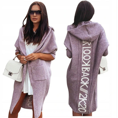 Hooded Cardigan  Knitted Sweater Jacket