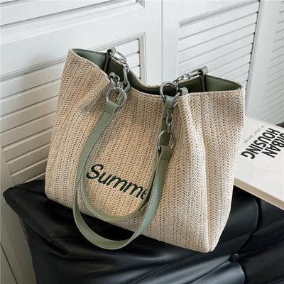 Big Woven Straw Tote Shoulder Bags Handbags