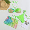 Neon Lights 3pc Bikini + Mesh Cover Up Set