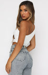 Sloping Shoulder Short Cropped Ribbed Vest